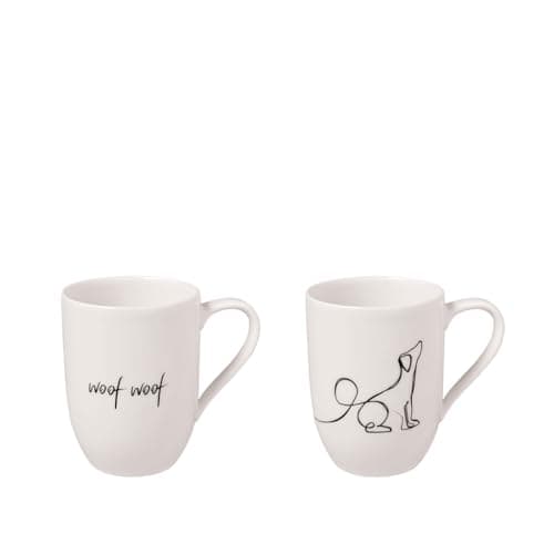 Image of Villeroy & Boch – Statement Mug Set Dog 2 pcs, 280 ml, Premium Porcelain, White