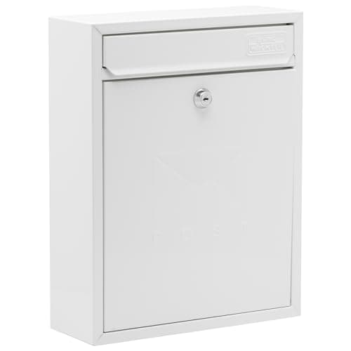 Image of Burg-Wachter MB05 White Compact Wall Mounted Galvanised Steel Postbox - 26x33x9cm