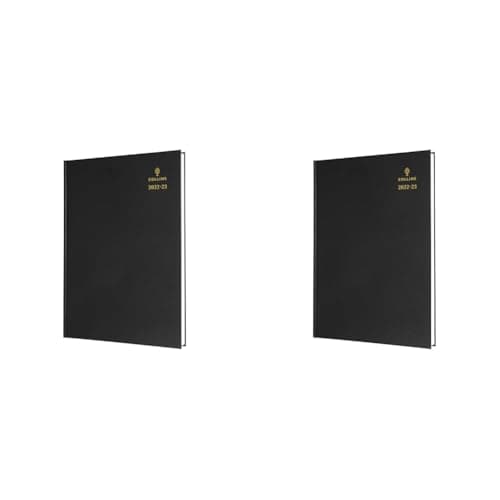Image of Collins Standard Desk A4 Day to A Page Mid Year (Appts) FSC MIX Academic 2022-23 Diary - Black (44M.99-2223) - Student Journal Planner with diary, notes and timetables, A4 (297 x 210) (Pack of 2)