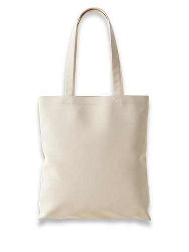 Image of Wonky Line Premium Cotton Tote Bag, Eco-Friendly Shopping Bag, 100% Cotton Canvas, Reusable Grocery Cloth Bag, Extra Strong Long Handle Double Stitched Ideal for Printing (Natural)