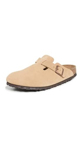Image of Birkenstock Boston Suede Leather Clogs Latte Cream, Latte Cream, 11-11.5 Narrow