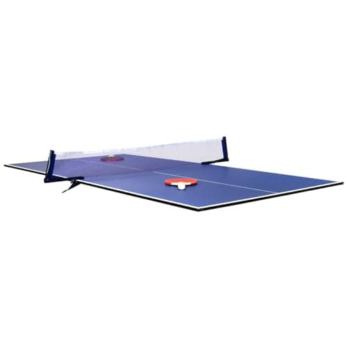 Image of CHARLES BENTLEY Games Table, 6 Foot, Table Tennis, Ping Pong, Dining Table Top, Exercise, Net, Net Clips, Two Bats, Three Balls, Blue, Two Player (182x90x1.2cm)