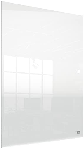 Image of Nobo Transparent Acrylic Mini Desktop or Wall Mounted Whiteboard, Portable, Dry Erase, Frameless, 600 x 450 mm, Includes Marker Pen And Mounting Pads, Clear, 1915618