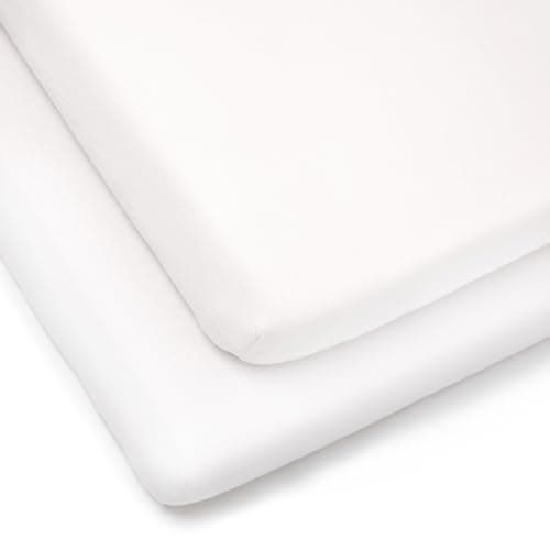 Image of Clair de Lune 2 Pack Fitted Jersey Cotton Pram/Crib Sheets 90 x 40 cm (White)