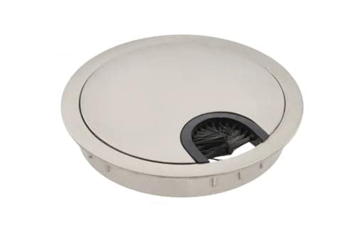 Image of 80MM METAL DESK CABLE TIDY OUTLET GROMMET INSERT (Brushed Steel)
