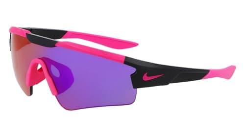 Image of Nike CLOAK EV24005 011 Matte Black/Infrared Mirror Sunglasses Kid Iniettato, Shield, 57