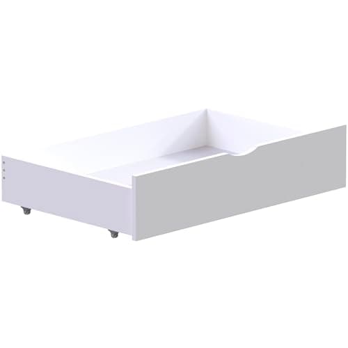 Image of Junior Vida Libra Under-bed Drawer Storage Solid Pine Set of 2 Drawers Children Kids (White)