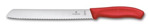 Image of Victorinox Swiss Classic, Professional Bread Knife, Extra Sharp Blade, Serrated Edge, 21 cm, Robust Plastic Handle, Stainless Steel, Red