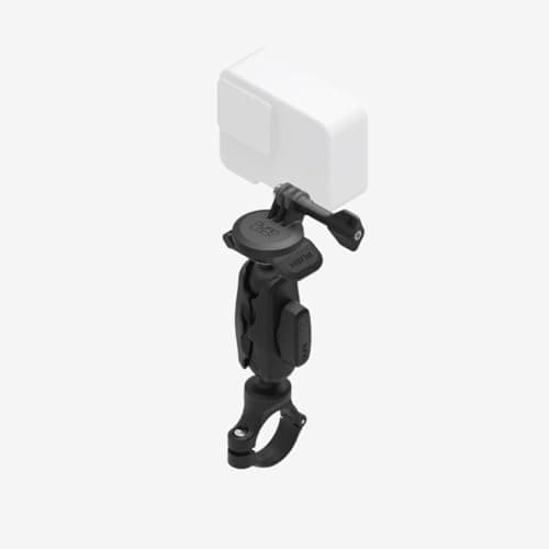 Image of Quad Lock to Action Camera Adapter Kit with Base Bar Clamp (Medium) and Dual Pivot Arm (Small) Compatible with GoPro, Action Cameras and Compatible Lights
