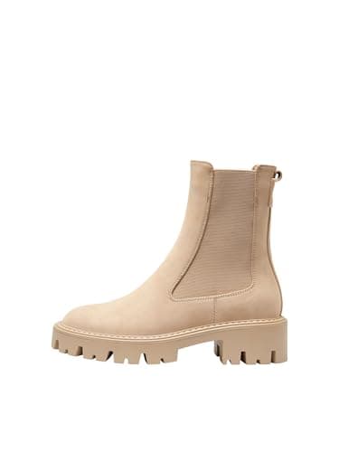 Image of ONLY Women's ONLBETTY-1 Nubuck PU Boot-NOOS Ankle, Camel, 8 UK / 41 EU