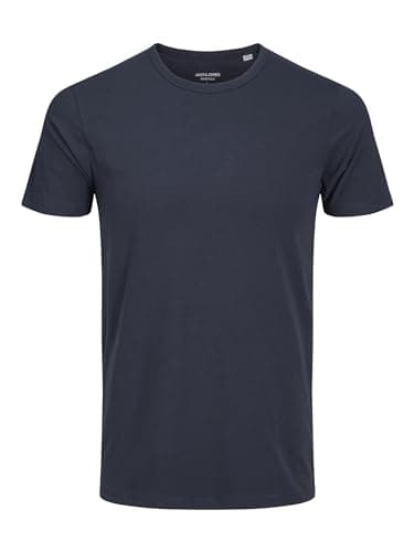 Image of Jack and Jones Basic O-Neck Short Sleeve Men's T-Shirt Navy Blue Large