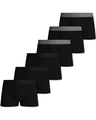 Image of Pierre Calvini Boys Boxers - Soft & Breathable Cotton Boys Boxer Shorts - Durable, Breathable & Anti-Chafing Cotton Boxer Shorts - Comfortable, Kids Boxers - 6 Pk - Black & Grey - Ages 13-14