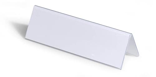 Image of Durable Table Place Name Holder 61 x 210mm Transparent - Pack of 25 - Perfect for Meetings, Conferences, Events, etc.