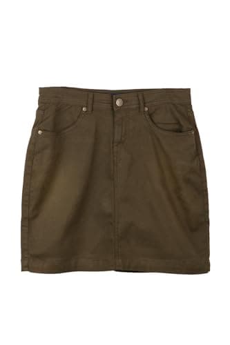 Image of Ladies Chino Skirt Womens Pencil Skirt Summer Knee Length Country Skirts (UK, Numeric, 16, Regular, Regular, Dark Khaki)
