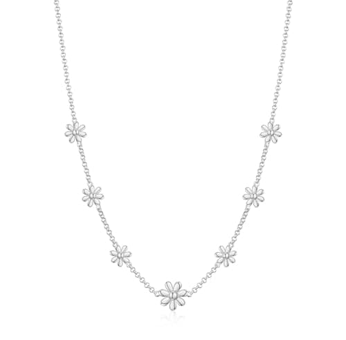 Image of Philip Jones Silver Plated Multi Daisy Necklace