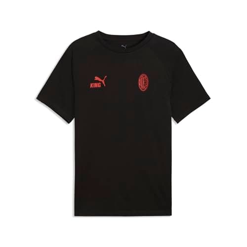 Image of Puma Mens A.c. Milan King T-Shirt, Puma Black-red Fire, Medium
