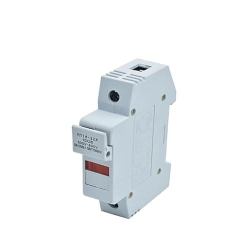 Image of Electrical accessories 1Set Fuse Holder Base With 10 X 38 Fuse RO15 RS15 RT18-32X Fast Blow Ceramic Fuse,LCD Led Light DIN Rail Mount(20A)