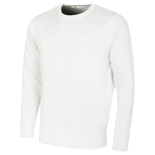 Image of Calvin Klein Mens Crew Neck Cotton Sweater - White - XXL