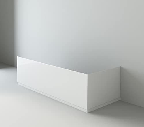 Image of VeeBath Linx Bath Panel Set, 1600mm Front Side Bath Panel, 700mm Bath End Panel, Waterproof, Modern Panels for Bathroom Bathtub- White