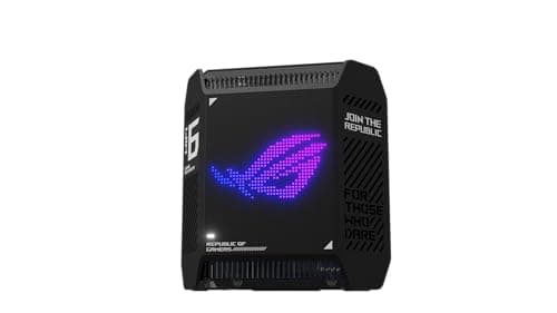 Image of ASUS ROG Rapture GT6 (1PK) Tri-Band WiFi 6 Gaming Router, Covers up to 2,900 Sqm, 2.5 Gbps Port, Three-Level Game Acceleration, UNII 4, Lifetime Internet Security, Black