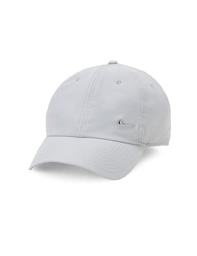 Image of NIKE FB5372-077 Dri-FIT Club Hat Unisex Adult LT Smoke Grey/Metallic Silver Size M/L