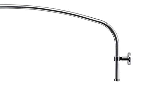 Image of Croydex Luxury Chrome Curved Shower Curtain Rail - Modern L-Shaped Shower Rod, Quick & Easy Installation, Straight Wall or Corner, Adjustable Length up to 2000mm