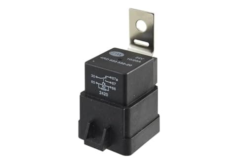 Image of HELLA 4RD 933 332-201 Relay, main current - 24V - 5-pin connector - Normally Closed Contact/Normally Open Contact/Changeover Contact - with holder