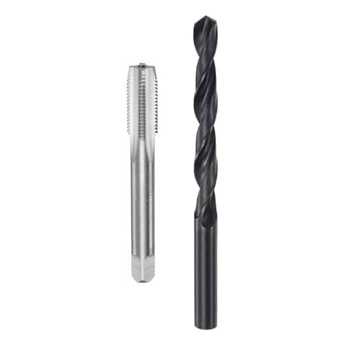 Image of sourcing map Tap and Drill Bit Set, 7/16-20 UNF Thread Tap & 25/64" Black Oxide Twist Drill Bit, Straight Flute Tap Tapping Threading Repair Tool Kit
