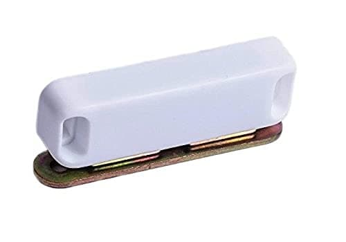 Image of Merriway BH04808 Magnetic Cupboard Cabinet Door Catch, 65mm (2.1/2 inch) with Single Plate and Screws, 8 kg (17.6lb) Pull Strength - White