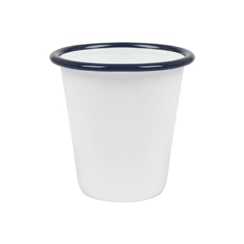 Image of Argon Tableware Enamel Tumbler - 300ml - Blue - Metal Drinking Cup Teacup Coffee Tumbler Set Hot, Cold Drinks Cup for Home, Kitchen, Dining, Travel, Camping, Hiking & Outdoor Use