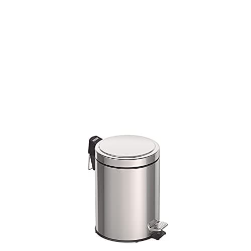 Image of Tramontina 5L Pedal Bin Stainless Steel Bathroom Bin with Lid, 20.5 cm Diameter x 29 cm Height, 94538105