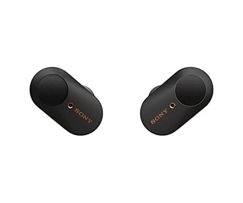 Image of Sony WF-1000XM3 Truly Wireless Noise Cancelling Headphones with Mic, up to 32H battery life, stable Bluetooth connection, wearing detection, Black, One Size, with Alexa built-in - Black (Renewed)