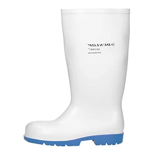 Image of DUNLOP Acifort Classic+ Safety Wellington Boot - Unisex, Waterproof and Slip Resistant, Lightweight Work Wellies for Food Industry, White - EU40, UK6.5