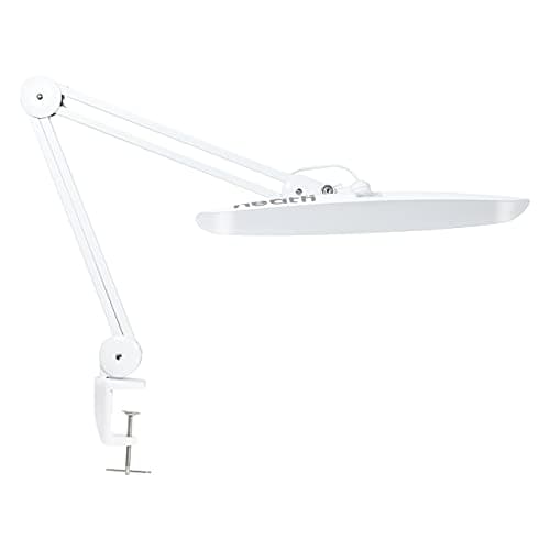 Image of Neatfi XL 2200 Lumens 24W LED Desk Lamp with Clamp – Shadow-Free Task Lighting | 4-Level Dimming | Home Office & Crafts Use | 50cm Wide Head (White, Non-CCT with Clamp)