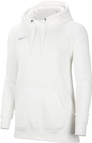 Image of NIKE Women's Nk Flc Park20 Po Hoodie Sweatshirt, White/Wolf Grey, M UK