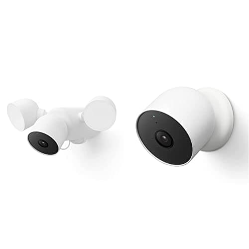 Image of Google Nest Cam with Floodlight (Outdoor, Wired) Security Camera - Smart Home WiFi Camera & Nest Cam (Outdoor/Indoor, Battery) Security Camera - Smart Home WiFi Camera - Wireless