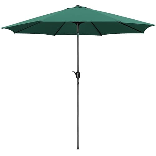 Image of Yaheetech Garden Parasol Umbrella 3M Patio Table Umbrella Outdoor Sun Shade with Crank Handle & 8 Metal Ribs for Garden/Backyard/Deck -Dark Green