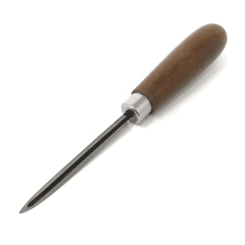 Image of Maddisons of Durham Fluted Triangular Hand Scraper, Jeweller's Deburring Tool, Wooden Handle, 80mm Scraper Length