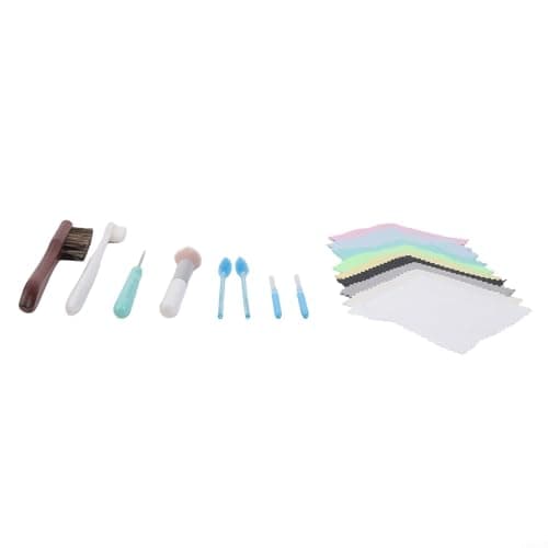 Image of FUANA Jewelry Cleaning Kit 18 Pieces: Soft Horsehair Brush, Polishing Cloths for Gold Silver Necklaces Rings