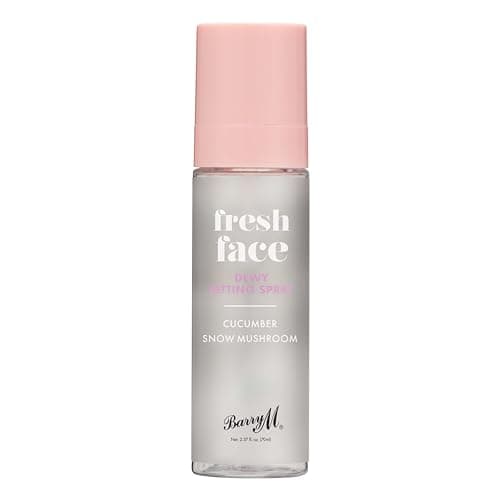 Image of Barry M Fresh Face Dewy Finish Setting Spray, Long-lasting, Formulated with Hydrating Cucumber Extract and Moisturising Snow Mushroom, Clear