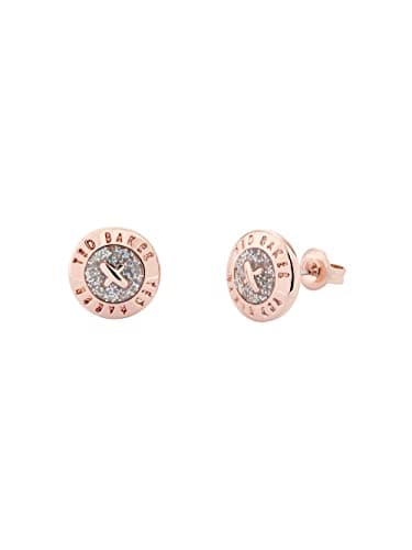 Image of Ted Baker Eisley Mini Button Stud Earrings For Women (Rose Gold/Silver Glitter)