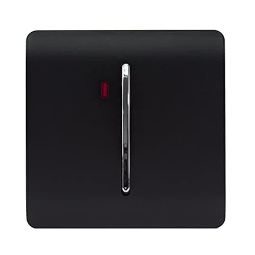 Image of Trendi 45 A Cooker Light Switch & Neon Insert in Matt Black