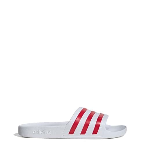 Image of adidas Unisex Adilette Aqua Slides, ftwr white/team colleg red/ftwr white, 7 UK