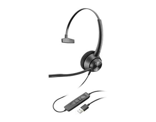 Image of Plantronics 214568-01 EncorePro 310 Monaural Mono Headset with USB-A Connection, black, One Size