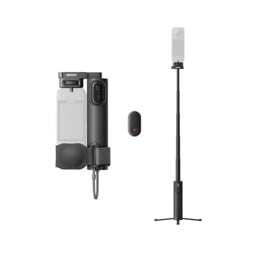 Image of Insta360 Foldable 2-in-1 Selfie Stick Remote Kit with Invisible Stick, Built-in Tripod, Ideal for Vlogging, Hiking, Group Shots, Supports X5, X4 Air, X4, X3 Action Cameras