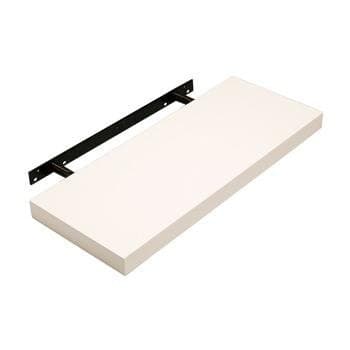 Image of Hudson 1 Shelf Modern Floating Box Shelf - Cream High Gloss Finish (600 x 240 x 40mm)