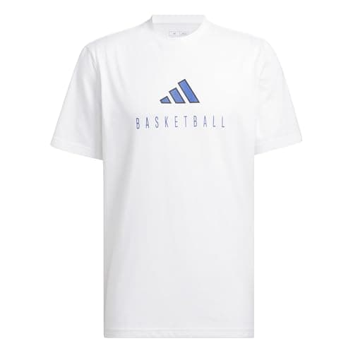 Image of adidas Men's Worldwide Hoops Logo Performance Graphic TEE, White, XXL