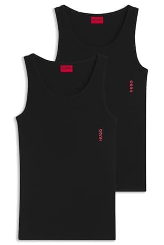 Image of HUGO Men's Tank TOP Twin Pack Vest, New-Black1, XL (Pack of 2)