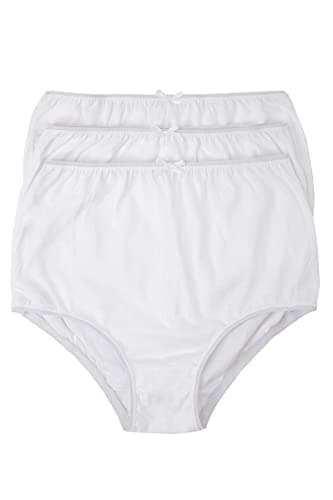 Image of Marlon Womens Venetia White 100% Cotton Full Brief Pack Of 3, White, 16-18
