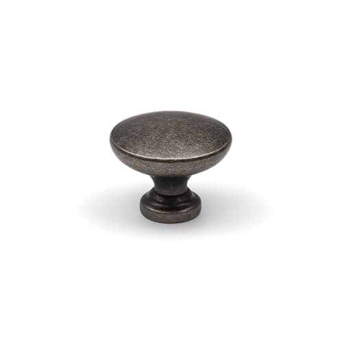 Image of Handle & Home 32mm Antique Pewter Knob Rustic Round Cupboard Door Drawer Furniture Pull